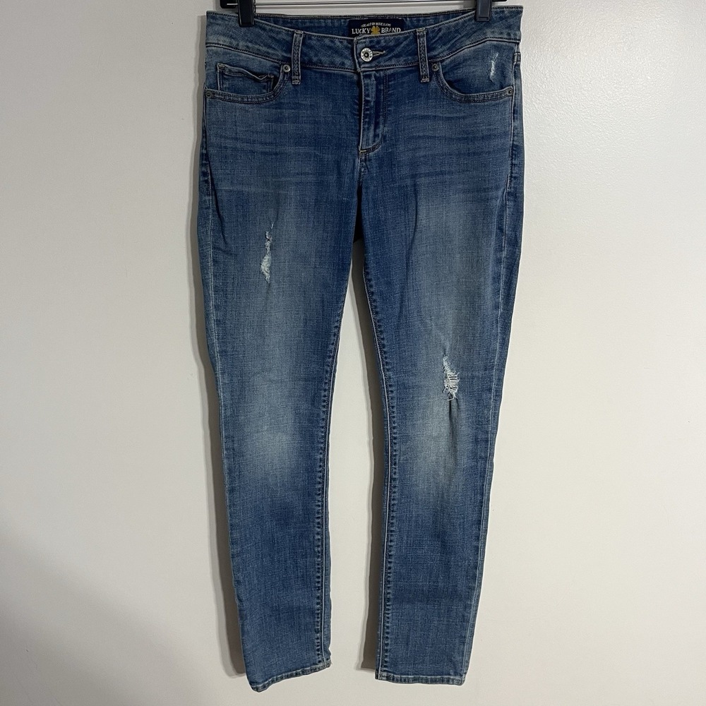 Lucky Brand Women's Lolita Skinny Jeans‎ Size 4 Regular Distressed Medium Wash